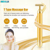 Energy 24K Gold T Beauty Bar Facial Roller Massager T-Shape Energy Beauty Bar Pulse Firming Face Massage Lift Tool