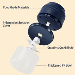 250ml Mini Wireless USB Rechargeable Electric Vegetable Chopper Garlic Crusher