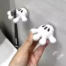 Wall-mounted brush holder, cute toothbrush rack with suction cups,