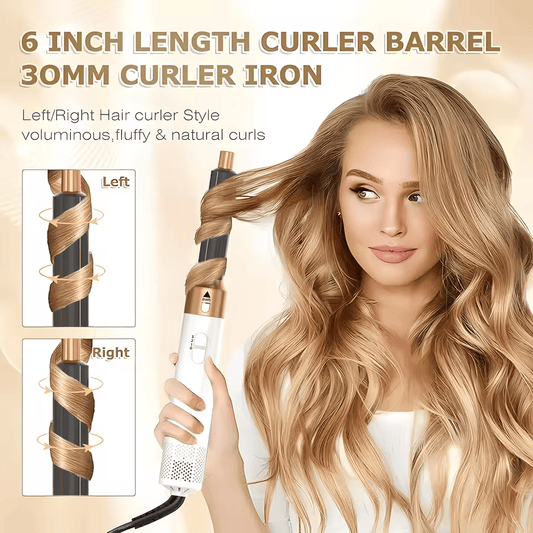 LUXLOCK 5-In-1 Hair Dryer Curling Iron Hot Air Comb Dyso Air Bag Hair Dryer Styling Tool