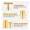 Energy 24K Gold T Beauty Bar Facial Roller Massager T-Shape Energy Beauty Bar Pulse Firming Face Massage Lift Tool