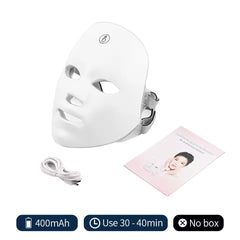 Rechargeable Facial LED Mask 7 Colors LED Photon Beauty Mask Skin
