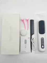 USB Charging Portable Hair Straightener Brush, Cordless Straightening Comb