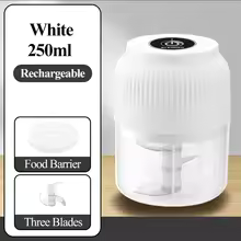 250ml Mini Wireless USB Rechargeable Electric Vegetable Chopper Garlic Crusher