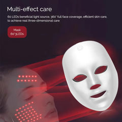Rechargeable Facial LED Mask 7 Colors LED Photon Beauty Mask Skin