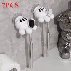 Wall-mounted brush holder, cute toothbrush rack with suction cups,