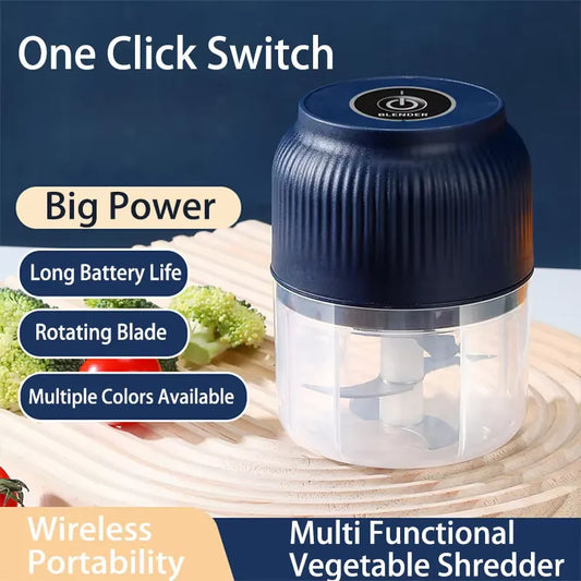 250ml Mini Wireless USB Rechargeable Electric Vegetable Chopper Garlic Crusher