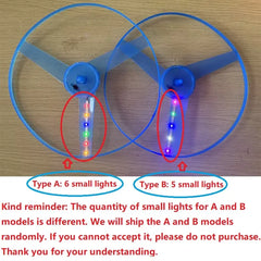 1PCS Luminous Flying Disc Propeller Toys LED Lighting Pull
