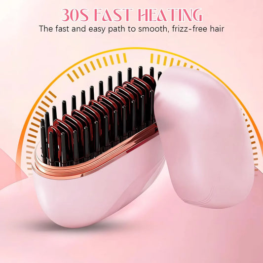 2026 New Mini Straightener Rechargeable Portable Hair Straightener Brush