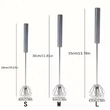 Stainless Steel Egg Beater Durable Semi-Automatic