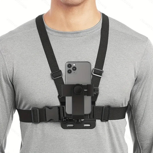 1 PC Adjustable Phone Clip Holder With Chest Strap Fixation Bracket